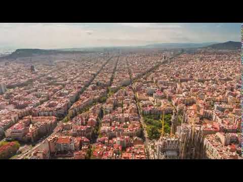 stock footage summer day barcelona cityscape aerial panorama k time lapse spain