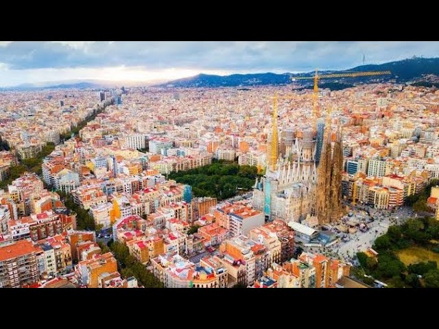 Barcelona ( Spain ) Aerial view